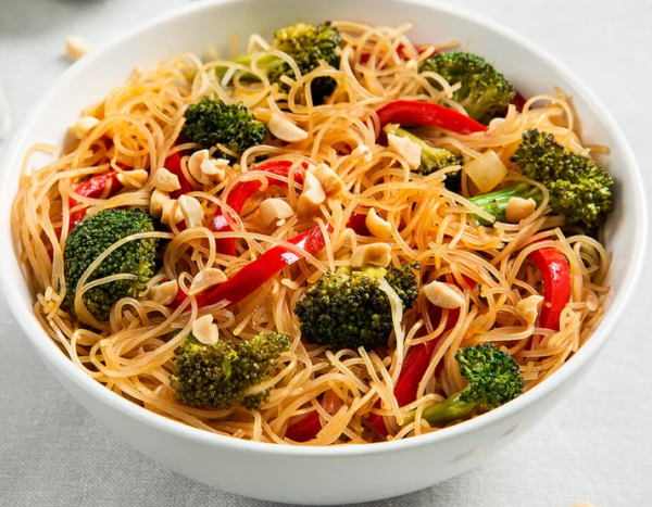 Vegan GF Zesty Rice Noodles with Veggies